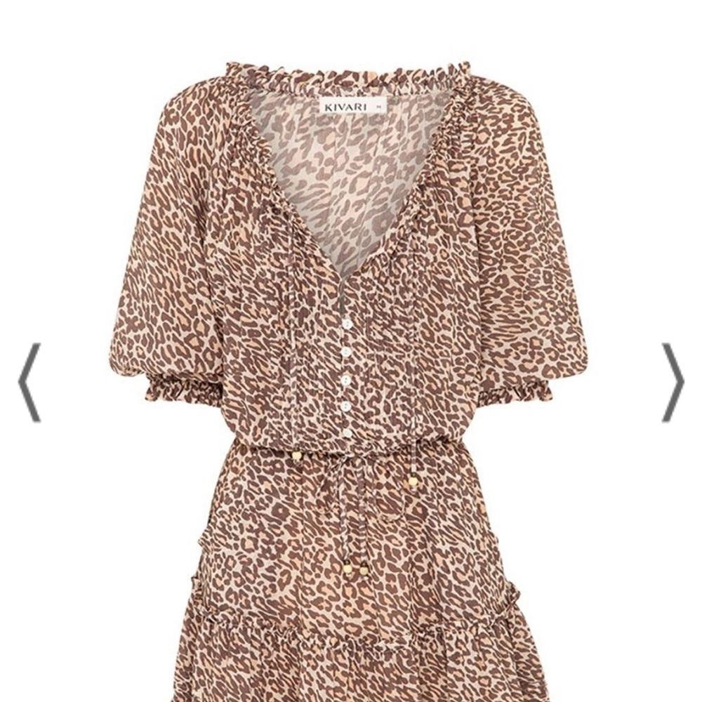 Kivari Leopard Print Off-Shoulder Dress